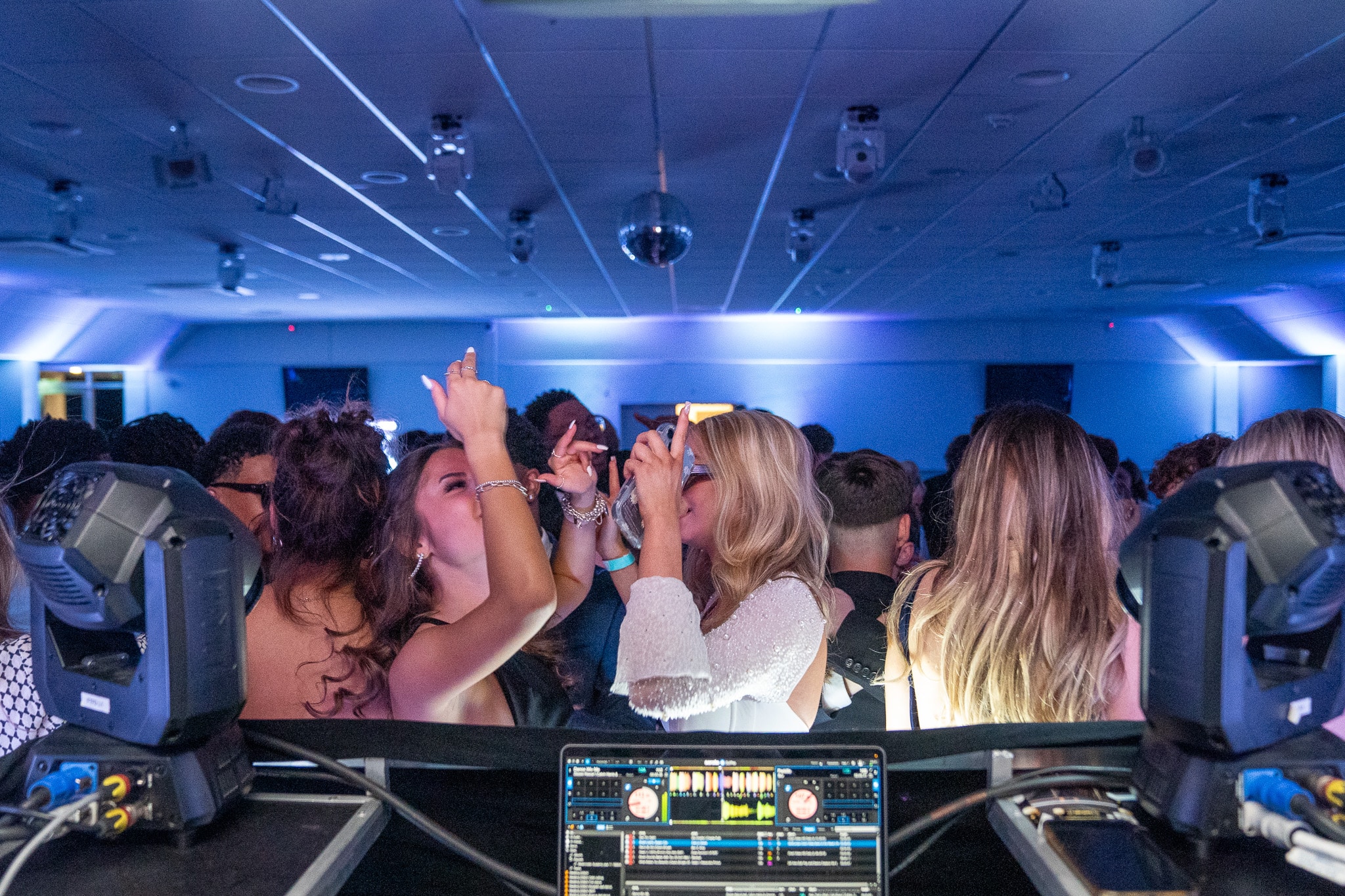 School prom DJ hire — students filling the dancefloor at a school prom