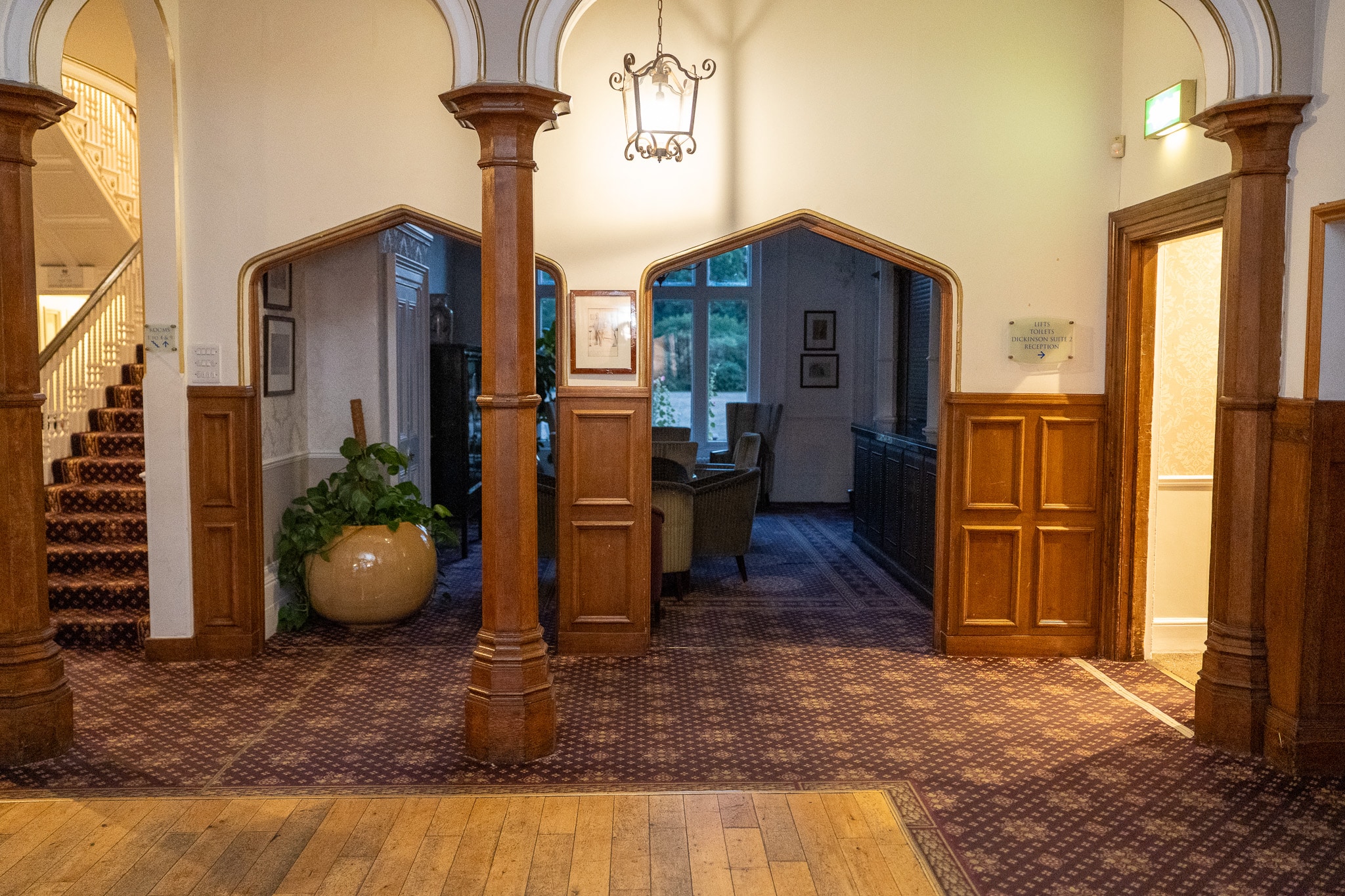 The two arches leading from the Longman Room dance floor to the bar at Shendish Manor