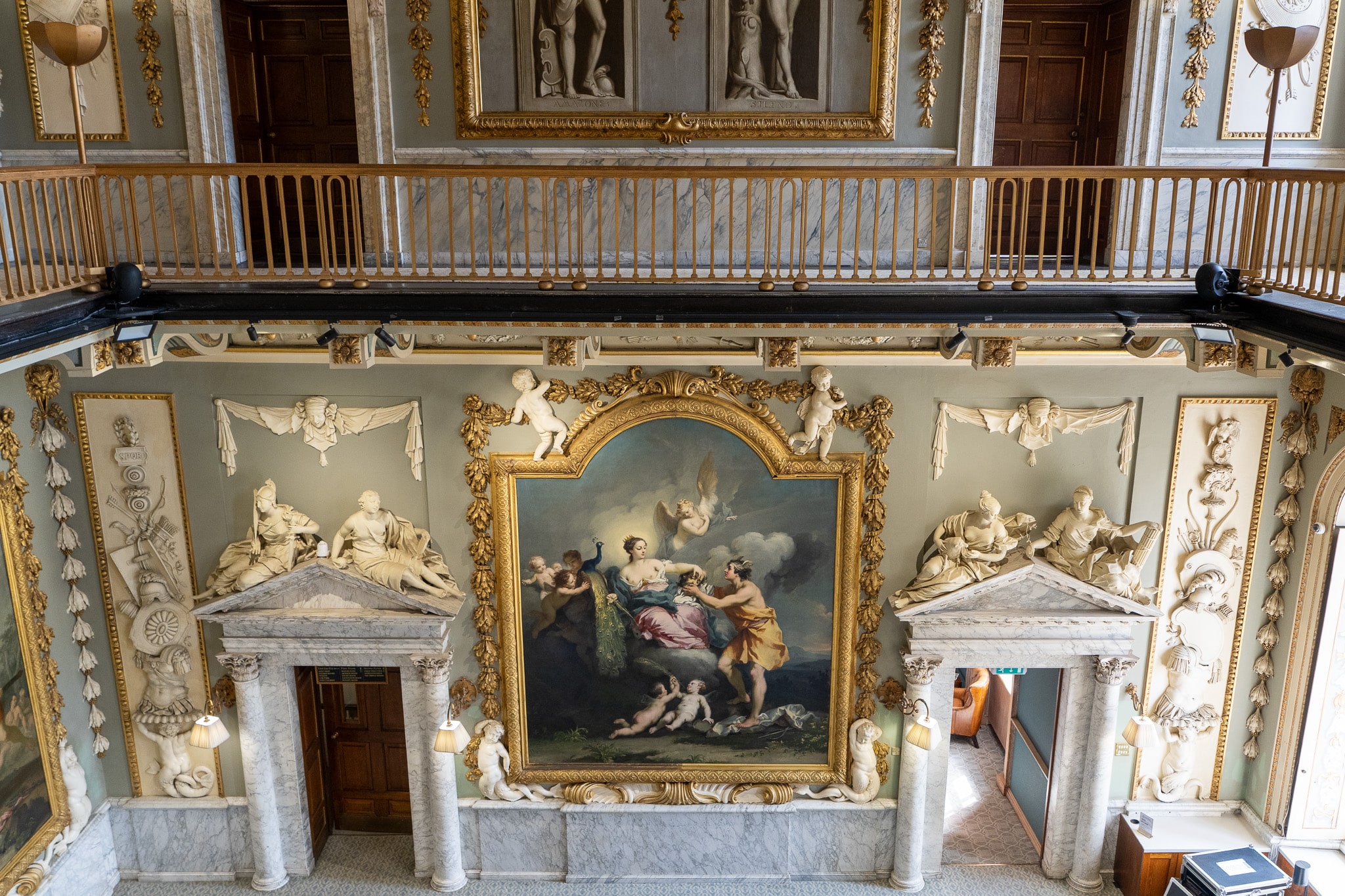Looking down from the balcony over the Main Hall at Moor Park