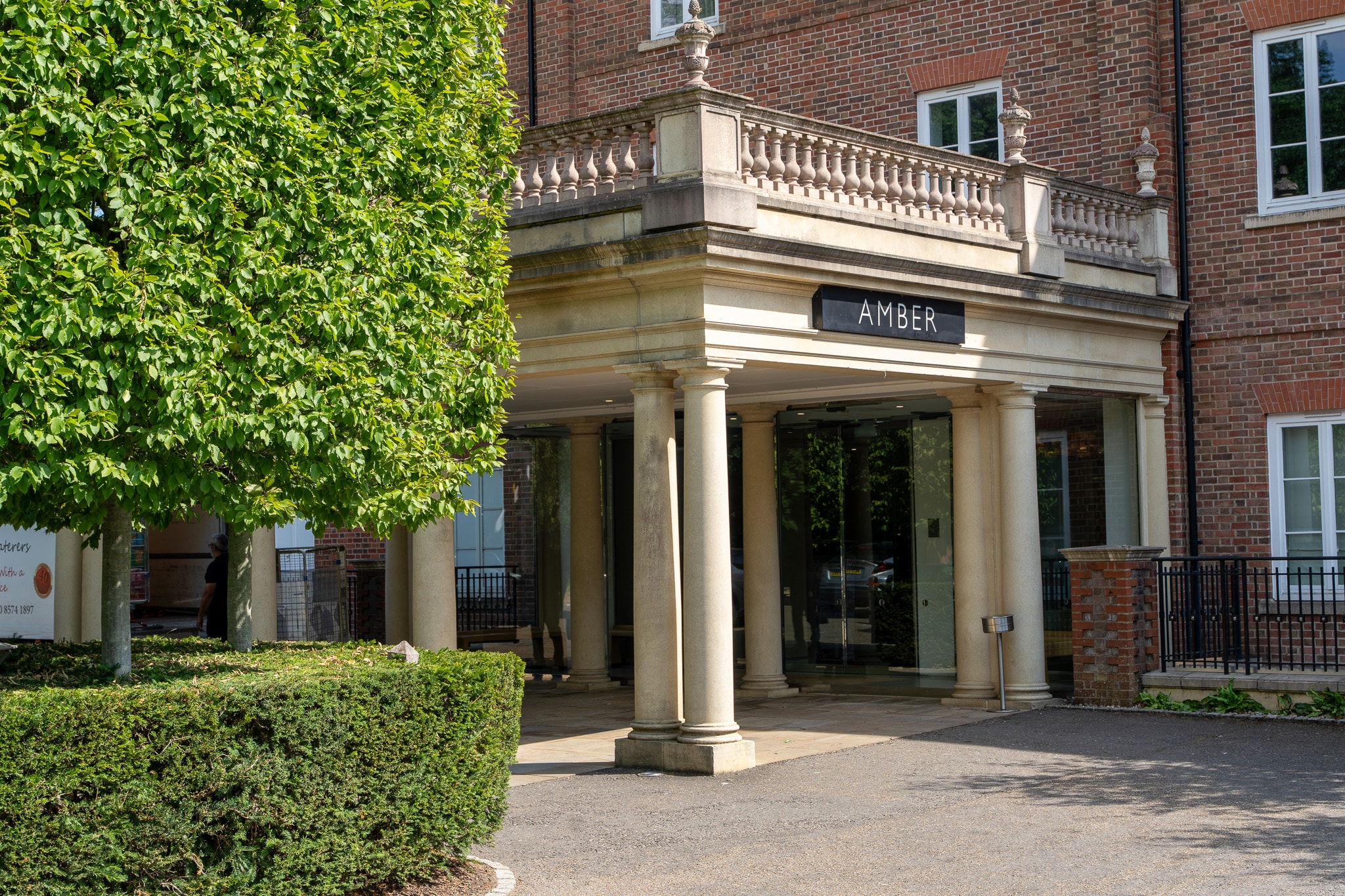 The pillared entrance at The Grove, Chandlers Cross
