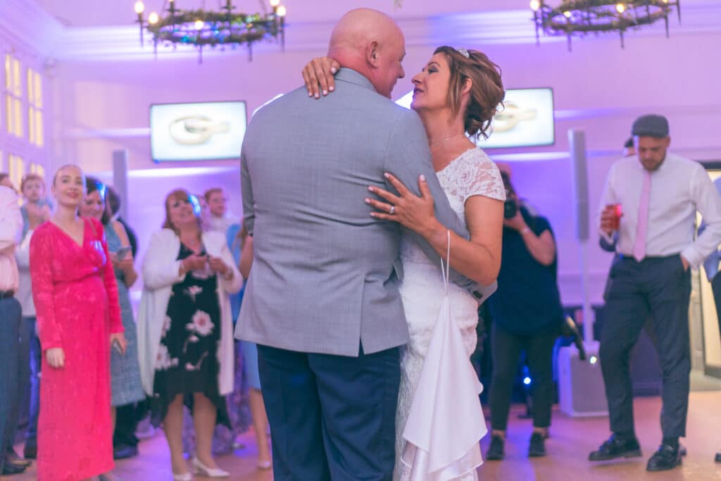 Sally and her husband&rsquo;s first dance at the London Shenley Club, Radlett