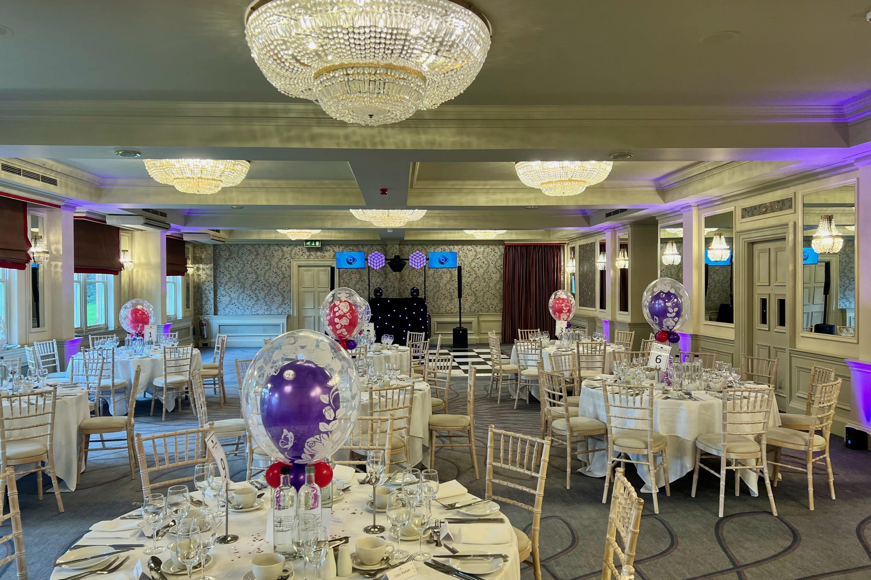 Our setup in the Harcourt Ballroom at Pendley Manor